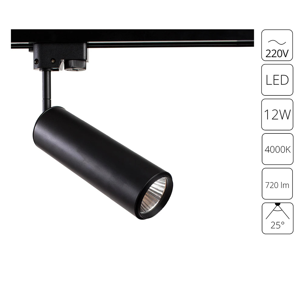 Трековый светильник Arte Lamp PERISCOPIO A1412PL-1BK — фото 1