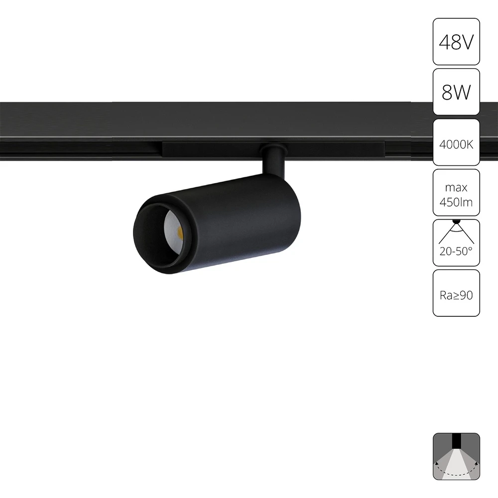 Магнитный трековый светильник Arte Lamp OPTIMA A7275PL-1BK — фото 1